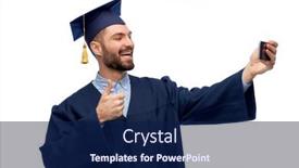  Presentation with bachelor - Slide deck consisting of education-graduation-and-people-concept background and a navy blue colored foreground