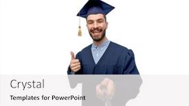  Presentation with bachelor - Colorful slide deck enhanced with education-graduation-and-people-concept backdrop and a white colored foreground