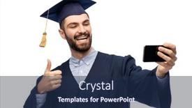  Presentation with video background - Amazing slides having education-graduation-and-people-concept backdrop and a navy blue colored foreground