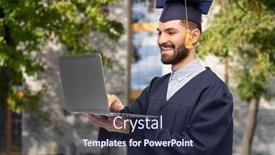  Presentation with education - Slide set enhanced with education-graduation-and-people-concept background and a wine colored foreground