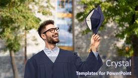  Presentation with bachelor - PPT layouts having education-graduation-and-people-concept background and a tawny brown colored foreground