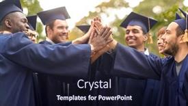  Presentation with international education - Slide deck featuring education-graduation-and-people-concept background and a wine colored foreground