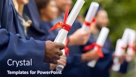  Presentation with international education - Audience pleasing slide set consisting of education-graduation-and-people-concept backdrop and a navy blue colored foreground