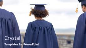  Presentation with international education - PPT layouts enhanced with education-graduation-and-people-concept background and a ocean colored foreground