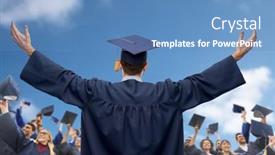  Presentation with mortar - Theme with education-graduation-and-people-concept background and a teal colored foreground