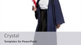  Presentation with education - Slide deck consisting of education-graduation-and-people-concept background and a light gray colored foreground