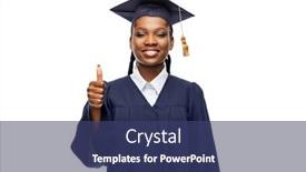  Presentation with education - PPT theme featuring education-graduation-and-people-concept background and a ocean colored foreground