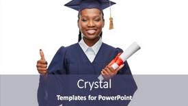  Presentation with education - Slides with education-graduation-and-people-concept background and a ocean colored foreground