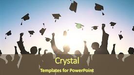  Presentation with graduation - Amazing presentation theme having education graduation and people concept backdrop and a tawny brown colored foreground