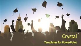  Presentation with graduation - Beautiful PPT layouts featuring education graduation and people concept backdrop and a tawny brown colored foreground