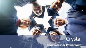  Presentation with international education - Colorful theme enhanced with education-graduation-and-people-concept backdrop and a ocean colored foreground