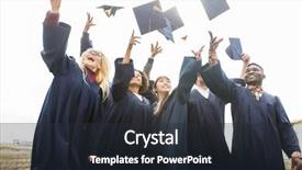  Presentation with international education - Slide deck with education graduation and people concept background and a tawny brown colored foreground