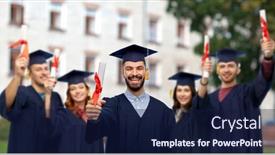  Presentation with school board - PPT layouts having education-graduation-and-school-concept background and a navy blue colored foreground