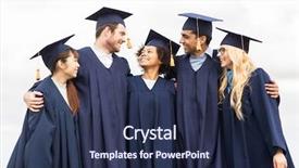  Presentation with international education - PPT theme having education graduation and people concept background and a  colored foreground