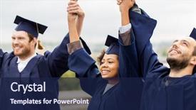  Presentation with international education - Presentation theme having education graduation and people concept background and a  colored foreground