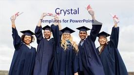  Presentation with international education - Theme featuring education graduation and people concept background and a sky blue colored foreground