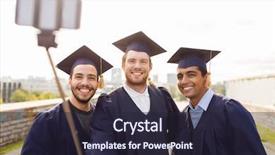  Presentation with international education - PPT theme featuring education graduation technology and people background and a wine colored foreground