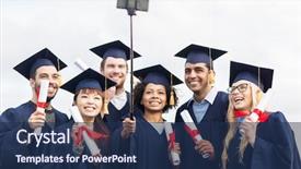  Presentation with technology education - PPT layouts with education graduation technology and people background and a  colored foreground