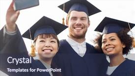  Presentation with international education - Slides having education graduation technology and people background and a  colored foreground