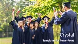  Presentation with bachelor - PPT layouts consisting of education graduation technology and people background and a  colored foreground