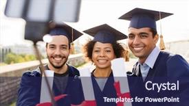  Presentation with international education - Theme consisting of education graduation technology and people background and a  colored foreground