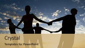  Presentation with together - Beautiful presentation theme featuring education group projects - friends together backdrop and a yellow colored foreground