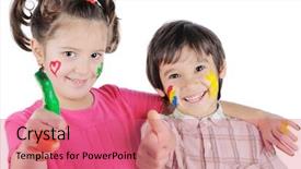  Presentation with heart education - Presentation theme having education heart - smiling brother and sister background and a  colored foreground