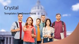  Presentation with high school students - Amazing presentation having education high school and people backdrop and a light blue colored foreground