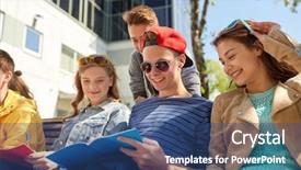  Presentation with high school students - PPT layouts enhanced with education high school and people background and a ocean colored foreground