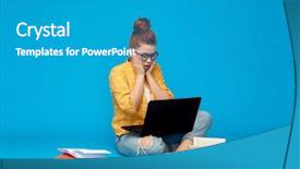  Presentation with high technology - Beautiful theme featuring education high school and technology backdrop and a teal colored foreground