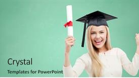  Presentation with high school graduation - Beautiful presentation featuring education high school knowledge graduation backdrop and a mint green colored foreground