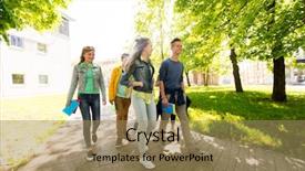  Presentation with high school students - Colorful presentation theme enhanced with education high school learning backdrop and a coral colored foreground