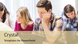  Presentation with teamwork school - Audience pleasing presentation theme consisting of education high school teamwork backdrop and a  colored foreground