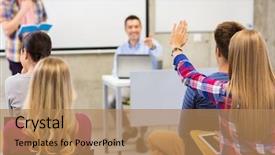  Presentation with teamwork school - Beautiful PPT theme featuring education high school teamwork backdrop and a coral colored foreground