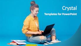  Presentation with high technology - PPT layouts having education high school technology background and a teal colored foreground