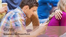  Presentation with high technology - Theme having education-high-school-technology background and a coral colored foreground