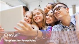  Presentation with high technology - Slides having education high school technology background and a coral colored foreground