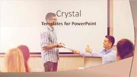  Presentation with high technology - Colorful PPT theme enhanced with education high school technology and people concept - smiling student with notepad laptop computer standing in front of teacher showing thumbs up gesture in classroom backdrop and a lemonade colored foreground