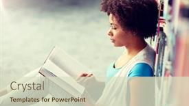  Presentation with african american high school - Presentation design enhanced with literature - education high school university learning background and a soft green colored foreground