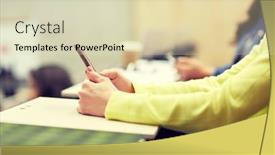  Presentation with smartphones - PPT layouts having education-high-school-university-learning background and a soft green colored foreground