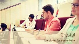  Presentation with international education - Audience pleasing theme consisting of education-high-school-university-learning backdrop and a lemonade colored foreground