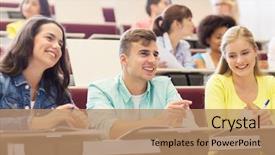  Presentation with international education - Theme having education high school university learning background and a  colored foreground