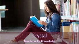  Presentation with high school - Beautiful theme featuring sitting on floor at library backdrop and a tawny brown colored foreground