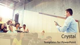  Presentation with international education - Slide set featuring education high school university teaching background and a lemonade colored foreground