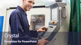  Presentation with mechanical engineers mechanical engineering science - Audience pleasing slides consisting of education industry - engineering student smiling at camera backdrop and a navy blue colored foreground