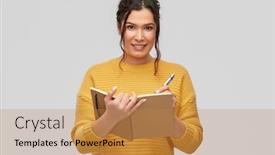  Presentation with inspiration - Theme featuring education-inspiration-and-people-concept background and a gold colored foreground