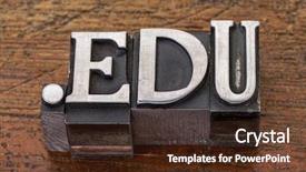  Presentation with edu - Audience pleasing theme consisting of education internet domain - dot edu backdrop and a tawny brown colored foreground