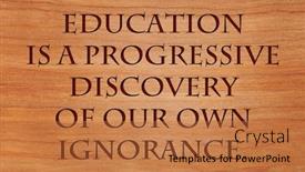  Presentation with education red - Amazing presentation design having education-is-a-progressive-discovery backdrop and a coral colored foreground