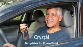  Presentation with driving - Beautiful PPT theme featuring education key - elderly minority man driving backdrop and a ocean colored foreground