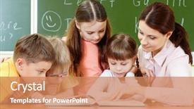  Presentation with smart - Audience pleasing PPT layouts consisting of education kids - portrait of smart schoolchildren backdrop and a coral colored foreground